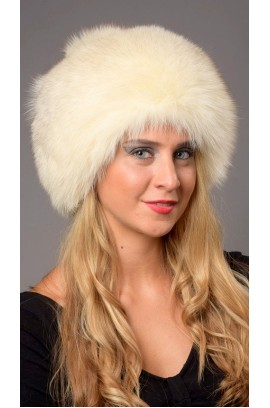 Cream  fox fur hat - Arctic Greenland